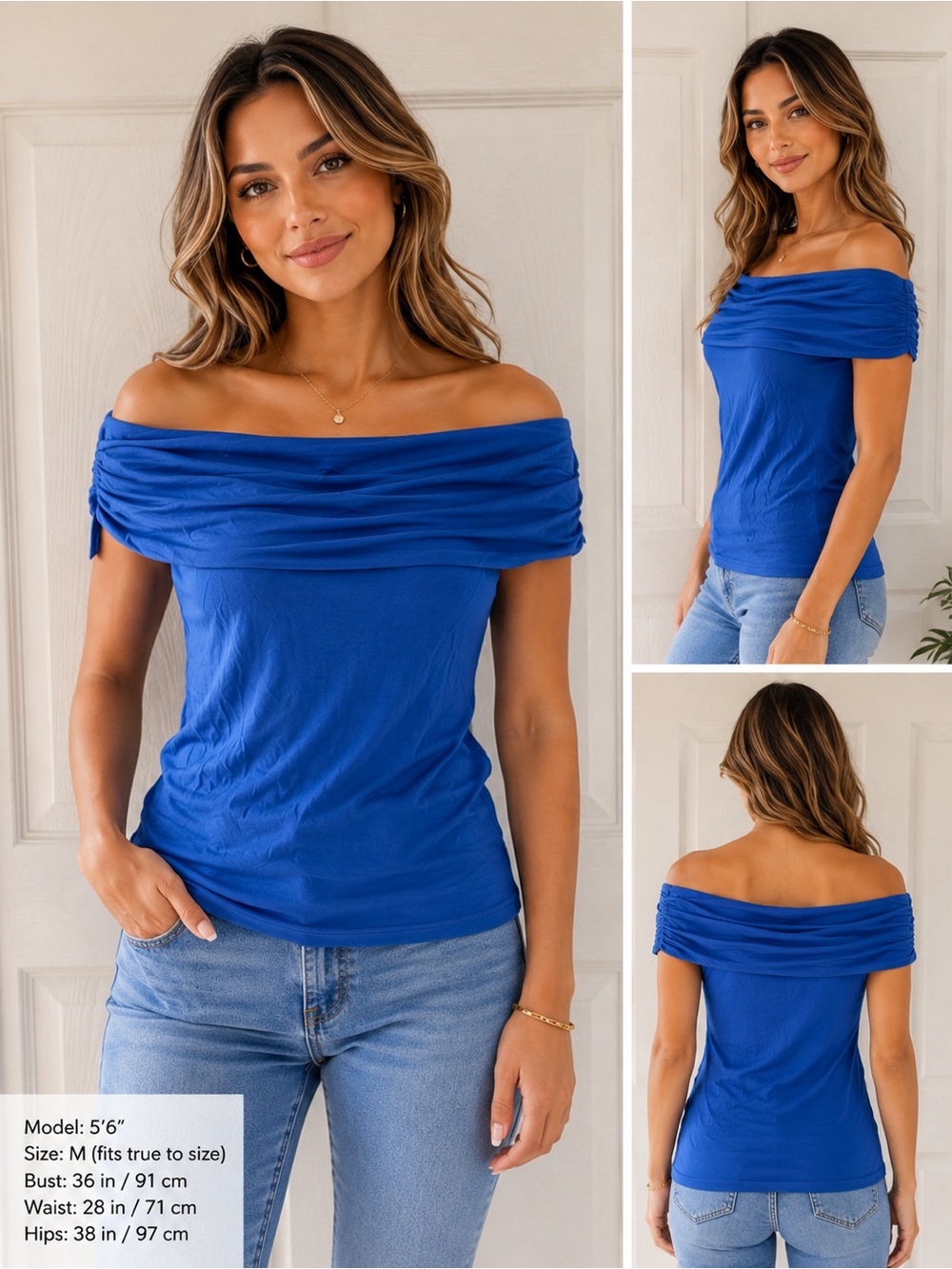 INC International Concepts Blue Open Shoulder Top Size XL New With Tag